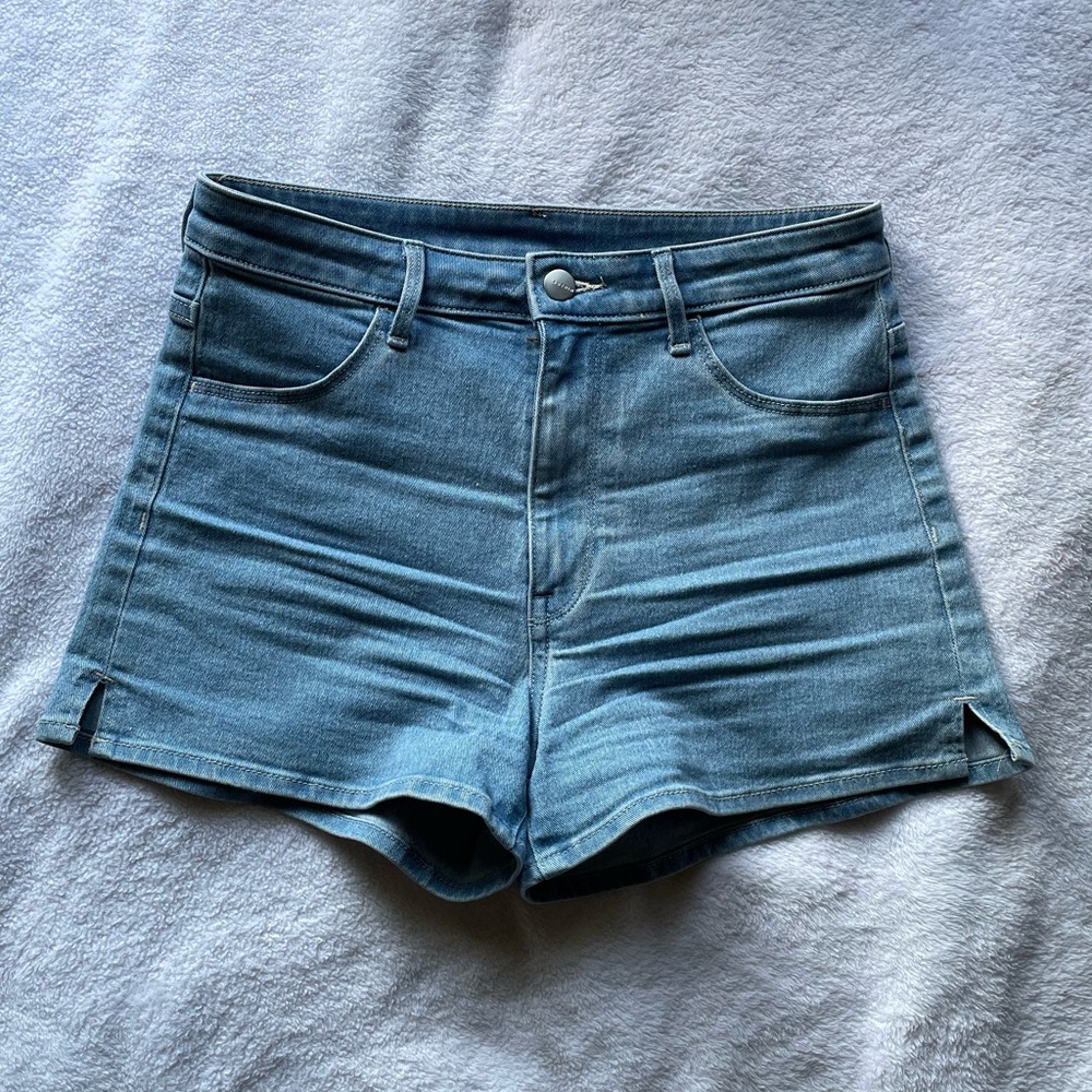 High Denim Rise Shorts